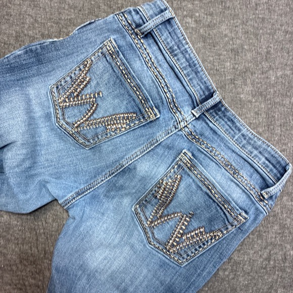 Wrangler Denim - Wrangler Shiloh Riding Jeans Bootcut Womens 7x32 Blue Flex Waistband Embroidered
